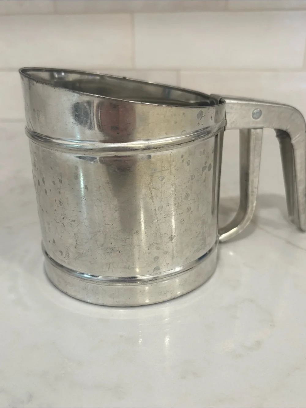 Foley Made in USA Classic Stainless Steel Flour Sifter - Silver Vintage